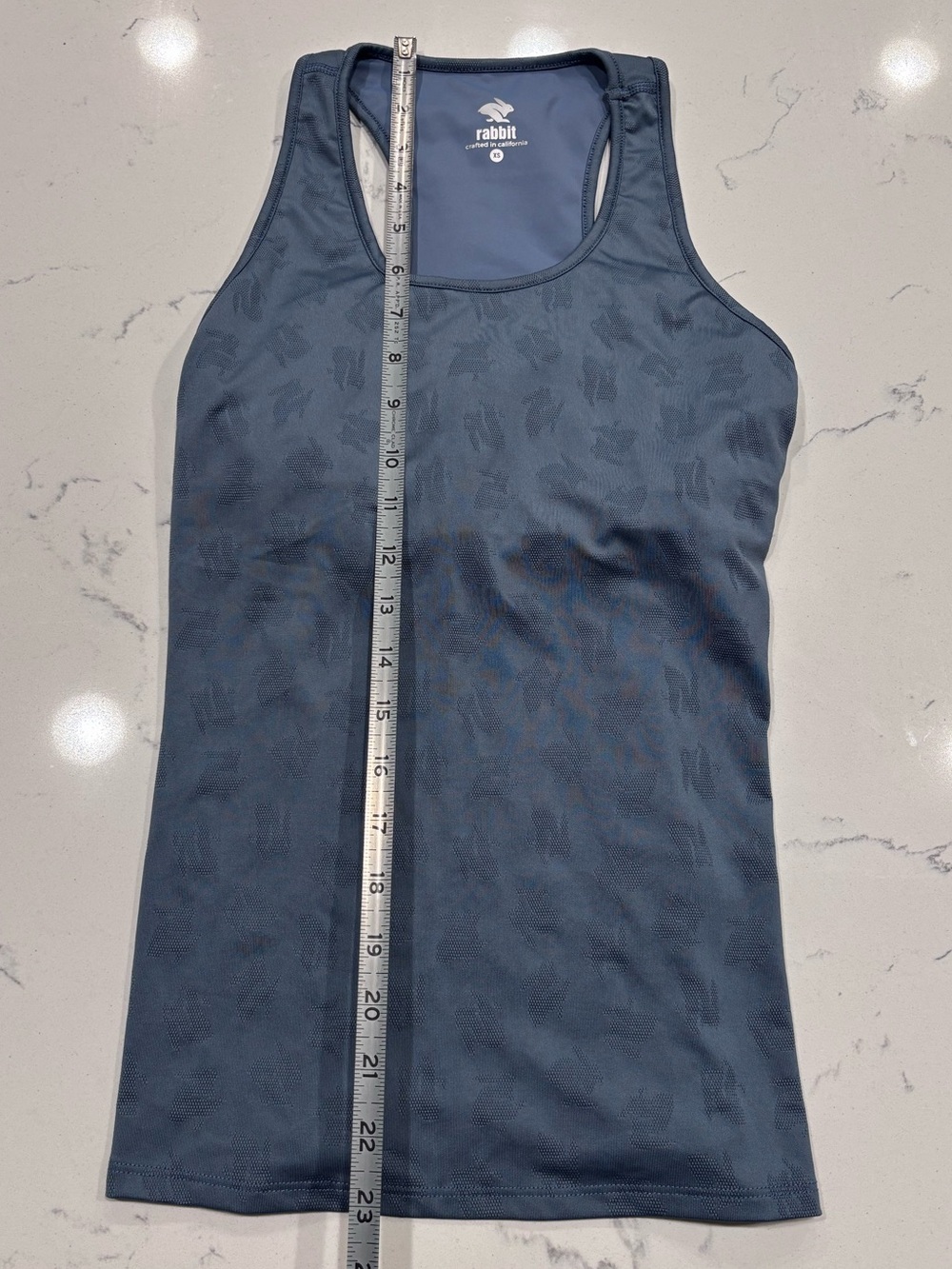 Run In Rabbit  Built in Bra Tank XS Blue - Picture 3 of 11